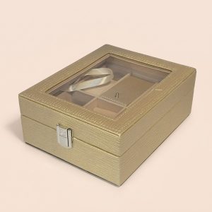 Textured Gold Jewelry Organizer Box - Image 2