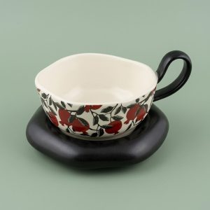 Stylish Porcelain Mug with Matching Plate 300 ML - Image 2