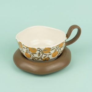 Stylish Porcelain Mug with Matching Plate 300 ML - Image 2
