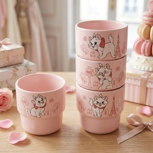 Disney Marie Stackable Porcelain Mug Set 4 Pieces 260 ML per Mug - Image 1