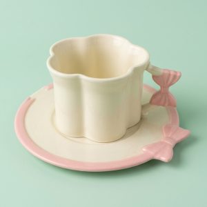 Stylish Porcelain Mug with Matching Plate 300 ML - Image 2