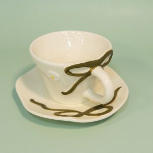 Stylish Porcelain Mug with Matching Plate 350 ML - Image 2