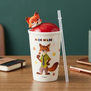 Disney Nick Wilde Porcelain Cup with Straw 450ml - Image 1