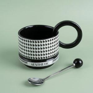Porcelain Mug with Metal Spoon 350 ml - Image 2