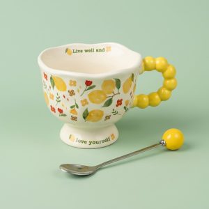 Porcelain Mug with Metal Spoon 350 ml - Image 2