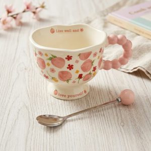 Porcelain Mug with Metal Spoon 350 ml - Image 1