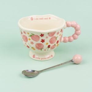 Porcelain Mug with Metal Spoon 350 ml - Image 2