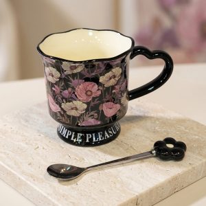 Porcelain Mug with Metal Spoon 400 ml - Image 1