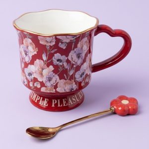 Porcelain Mug with Metal Spoon 400 ml - Image 2