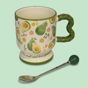Porcelain Mug with Metal Spoon 400 ml - Image 2