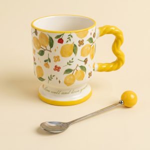 Porcelain Mug with Metal Spoon 400 ml - Image 2