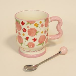 Porcelain Mug with Metal Spoon 400 ml - Image 2